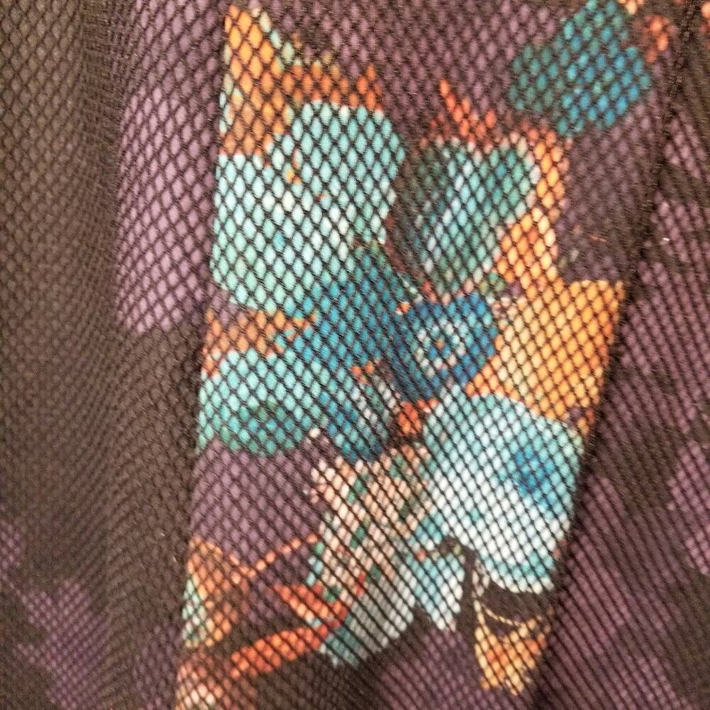 Spense Sleeveless A-Line Stretch Dress Black Net Zipper Back Floral Plus Size 14 - Picture 7 of 14